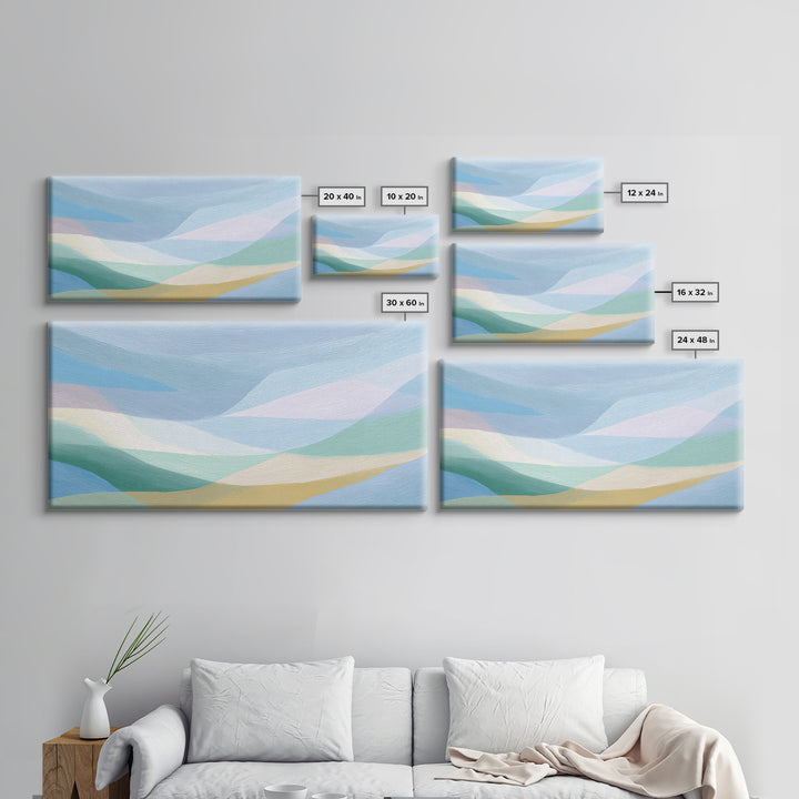 Simple Rainbow Pastel Shapes for Children Canvas Print, Dental Office Art, Gallery Decor, Office Decor, Abstract Art, Calm, DOA-2x1-41