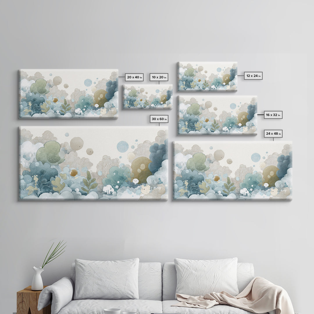Cheerful Animal Dentist Themed Character Without Text Canvas Print, Dental Office Art, Neutral Decor, Office Decor, Calm, DOA-2x1-46