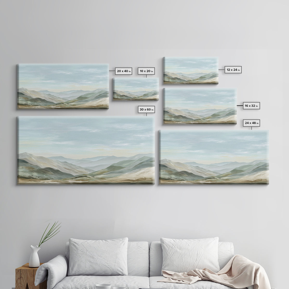 Gentle Mountain Landscape Canvas Print, Dental Office Art, Poster, Office Decor, Fine Art, Calm, Dental Art, Digital Artwork, DOA-2x1-48