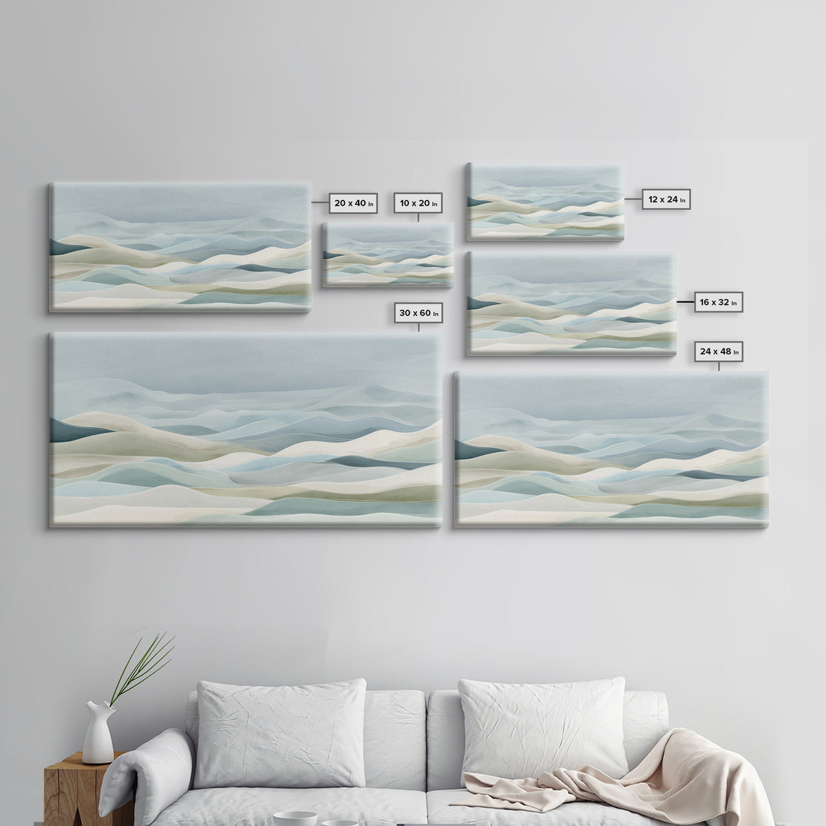 Clean Geometric Art Canvas Print, Dental Office Art, Decor, Office Decor, Abstract Art, Calm, Digital Artwork, Dental Hygiene, DOA-2x1-52