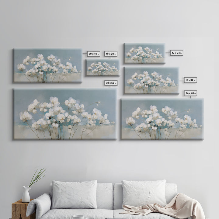 Sterile Modern Floral Painting Framed Canvas Print, Dental Office Art, Minimalist Wall Art, Office Decor, Fine Art, Calm, DOA-2x1-55