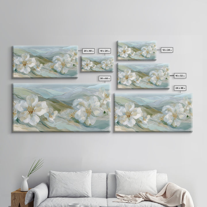 White Orchid on Stone Background Framed Canvas Print, Dental Office Art, Printable Wall Art, Office Decor, Fine Art, Calm, DOA-2x1-56