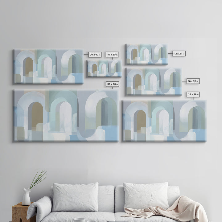 Light Scandinavian Abstract Arches Canvas Print, Dental Office Art, Statement Artwork, Office Decor, Abstract Art, Calm, DOA-2x1-61