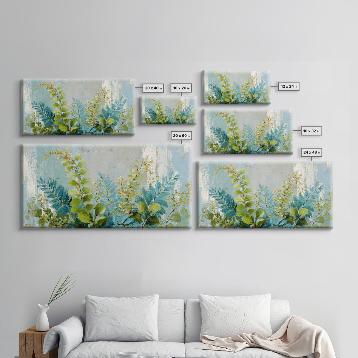 Botanical Fern Study Canvas Print, Dental Office Art, Dental, Office Decor, Watercolor Art, Calm, Tooth Art, Dentistry Art, DOA-2x1-63