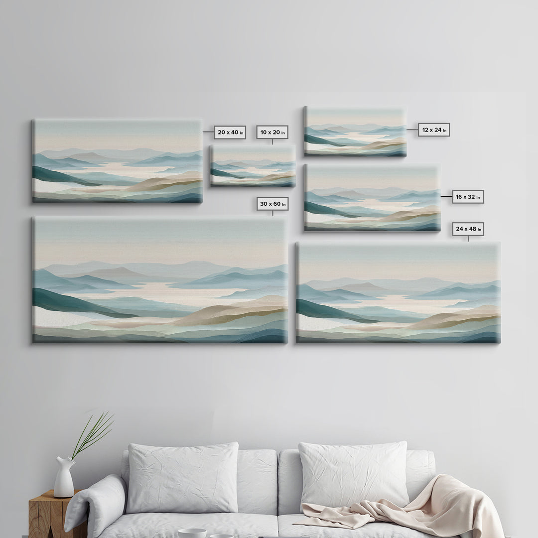 Soft Gradient Sunrise Canvas Print, Dental Office Art, Digital Print, Office Decor, Fine Art, Calm, Medical Office Decor, DOA-2x1-64
