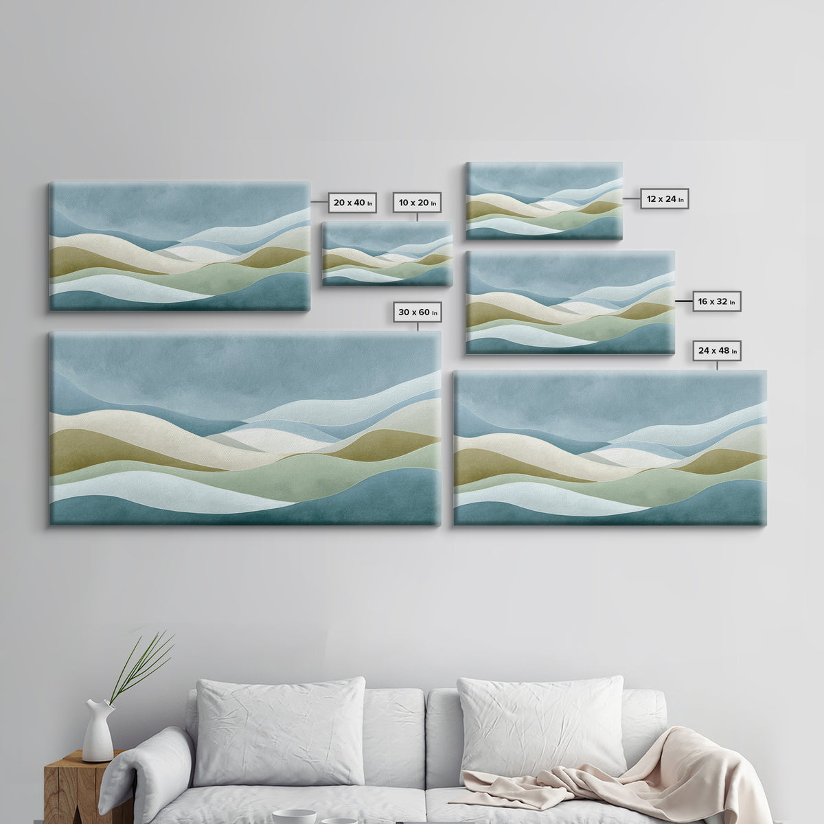 Minimal Smile Curve Abstract Canvas Print, Dental Office Art, Luxury Decor, Office Decor, Abstract Art, Calm, Office Wall Art, DOA-2x1-73