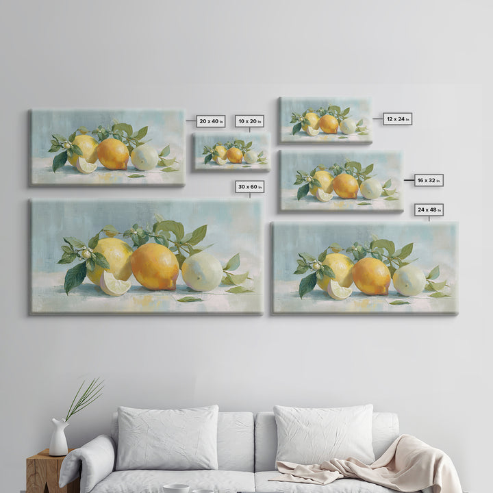 Fresh Citrus and Mint Still Life Framed Canvas Print, Dental Office Art, Medical Office Art, Office Decor, Fine Art, Calm, DOA-2x1-75