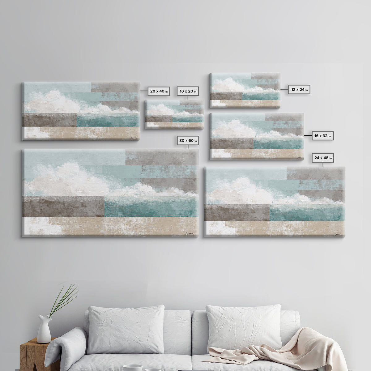 Clean Geometric Art Canvas Print, Dental Office Art, Dental Art, Office Decor, Fine Art, Calm, Dental Gift, Dentist Art, DOA-2x1-76
