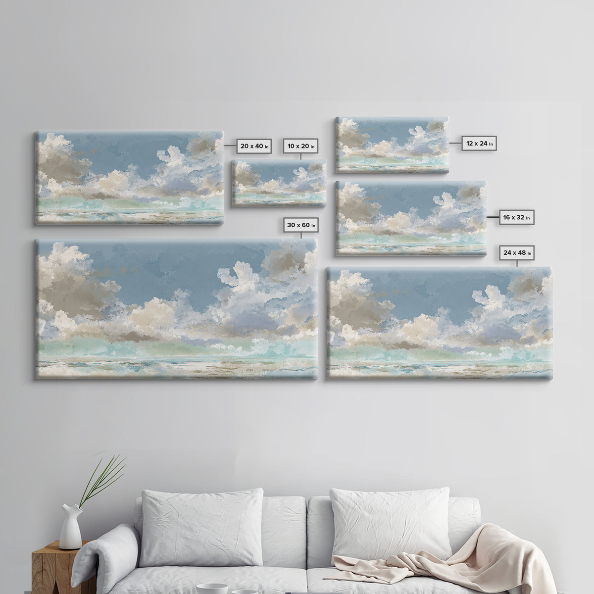 Peaceful Clouds over Open Meadow Canvas Print, Dental Office Art, Art Print, Office Decor, Fine Art, Calm, Unique Wall Art, DOA-2x1-77