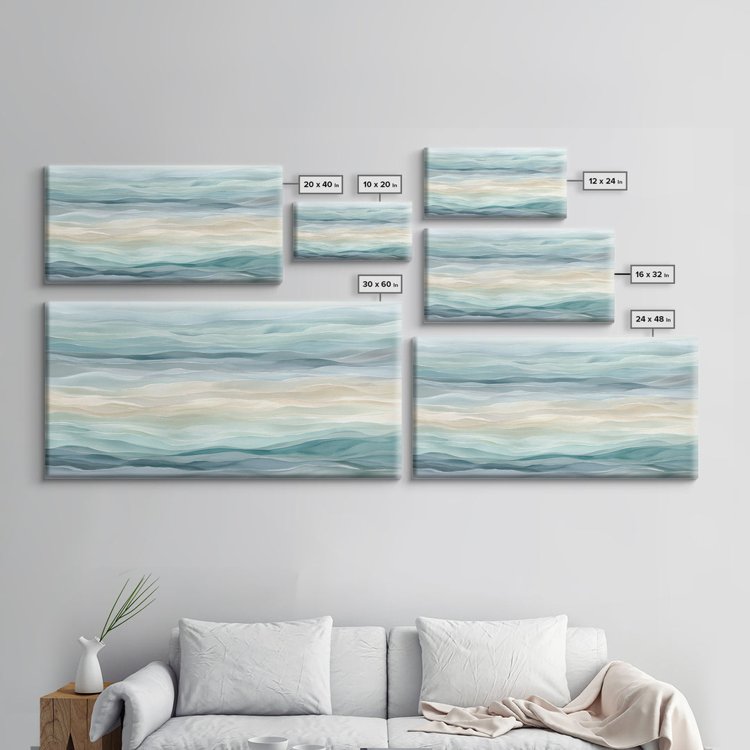Abstract Water Ripple Pattern Framed Canvas Print, Dental Office Art, Room Decor, Office Decor, Abstract Art, Calm, DOA-2x1-81