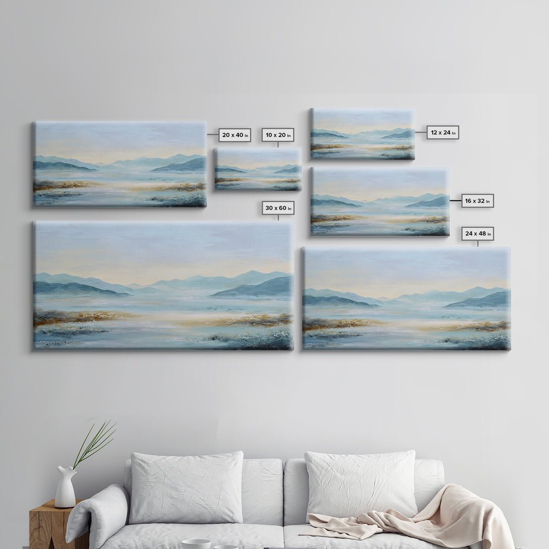 Soft Gradient Sunrise Framed Canvas Print, Dental Office Art, Motivational Poster, Office Decor, Fine Art, Calm, Dentistry Art, DOA-2x1-88