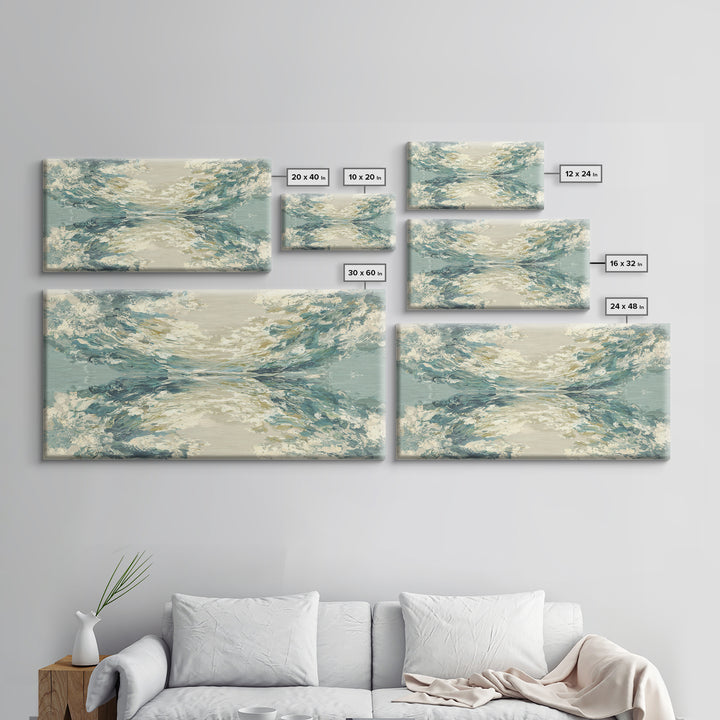 Abstract Water Ripple Pattern Framed Canvas Print, Dental Office Art, Medical Office Art, Office Decor, Abstract Art, Calm, DOA-2x1-9