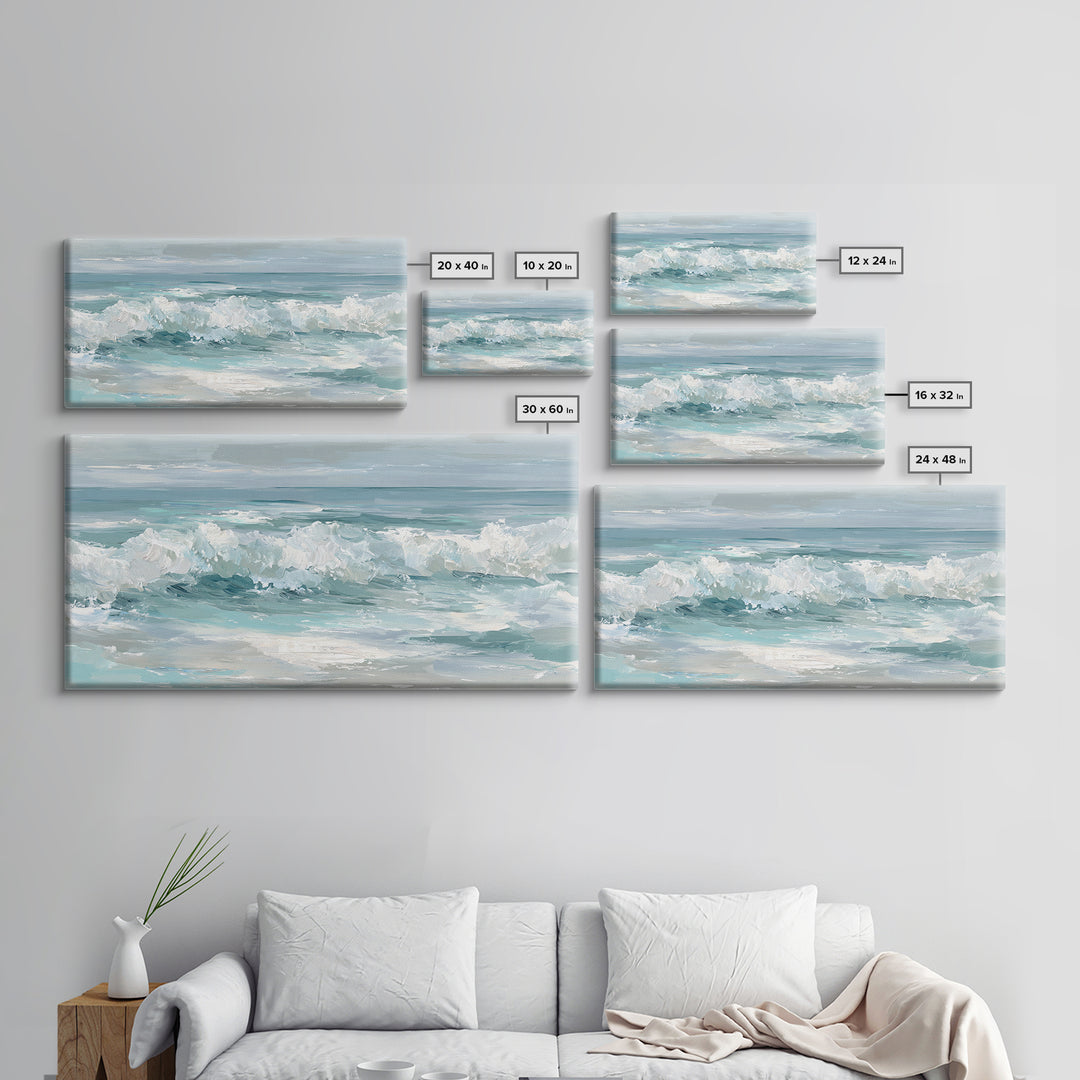 Calming Abstract Ocean Waves Canvas Print, Dental Office Art, Minimalist Decor, Office Decor, Calm, Motivational Poster, DOA-2x1-93