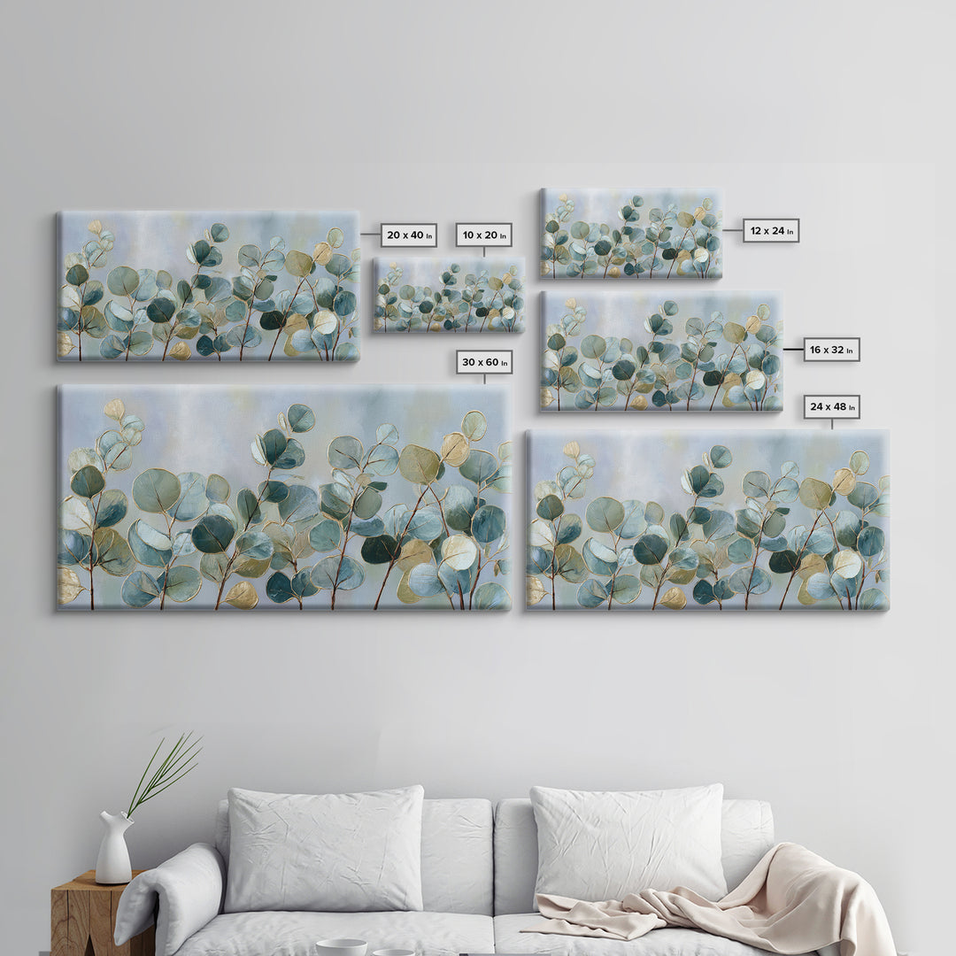 Soft Botanical Eucalyptus Print for Clean Atmosphere Canvas Print, Dental Office Art, Dentistry Art, Office Decor, Calm, DOA-2x1-95