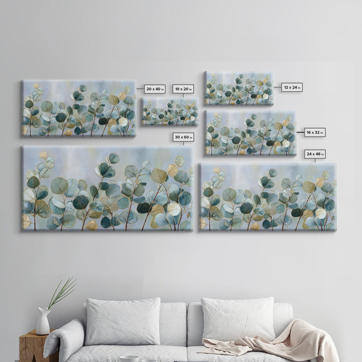 Soft Botanical Eucalyptus Print for Clean Atmosphere Canvas Print, Dental Office Art, Dentistry Art, Office Decor, Calm, DOA-2x1-95
