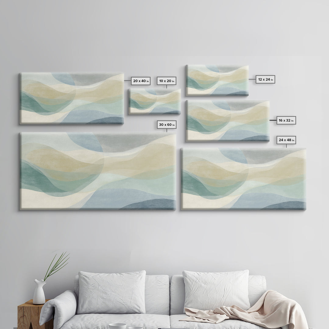 Minimal Smile Curve Abstract Framed Canvas Print, Dental Office Art, Contemporary Art, Office Decor, Abstract Art, Calm, DOA-2x1-97
