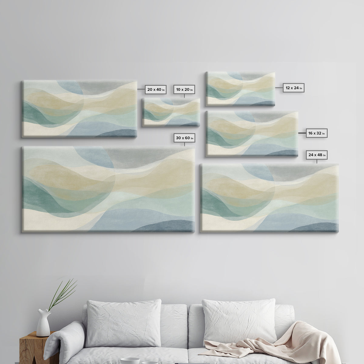 Minimal Smile Curve Abstract Framed Canvas Print, Dental Office Art, Contemporary Art, Office Decor, Abstract Art, Calm, DOA-2x1-97