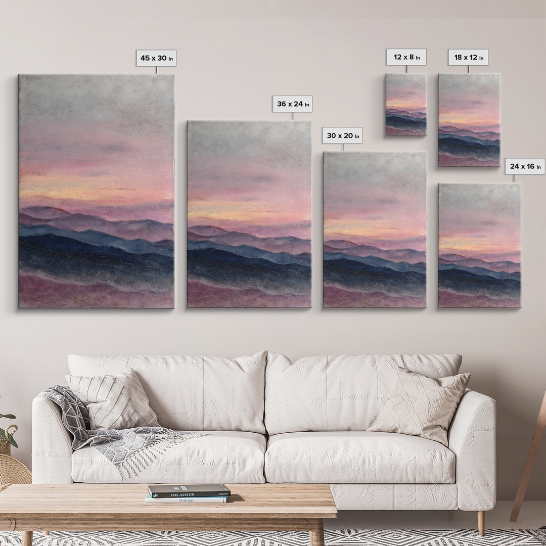 Soft Gradient Sunrise Framed Canvas Print, Dental Office Art, Dental Assistant, Office Decor, Fine Art, Calm, Gallery Decor, DOA-2x3-100