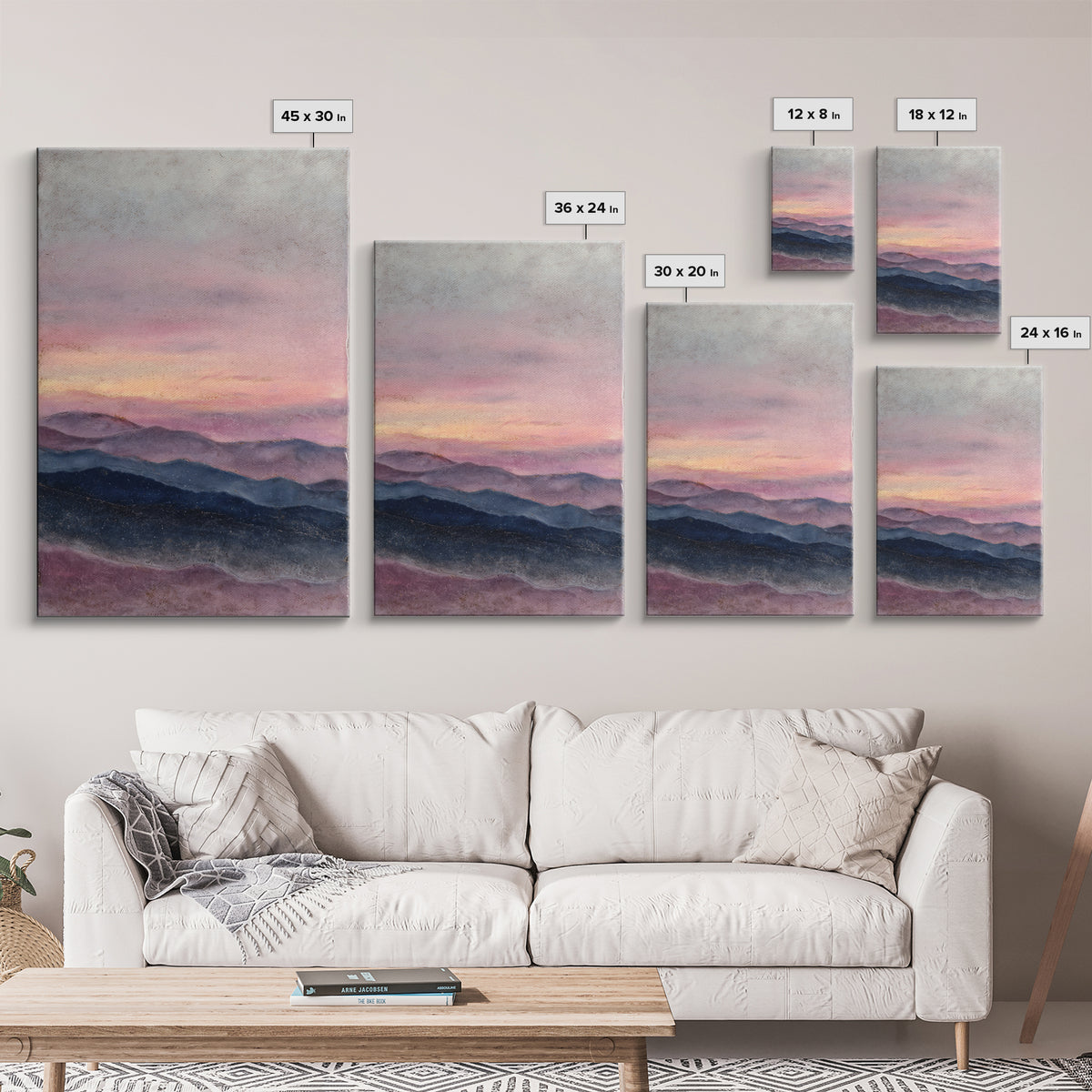 Soft Gradient Sunrise Framed Canvas Print, Dental Office Art, Dental Assistant, Office Decor, Fine Art, Calm, Gallery Decor, DOA-2x3-100