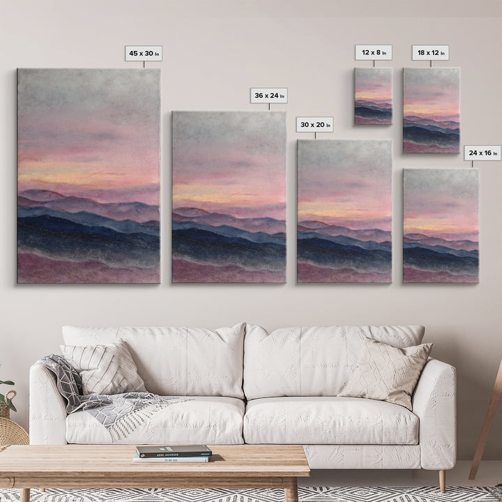 Soft Gradient Sunrise Framed Canvas Print, Dental Office Art, Dental Assistant, Office Decor, Fine Art, Calm, Gallery Decor, DOA-2x3-100