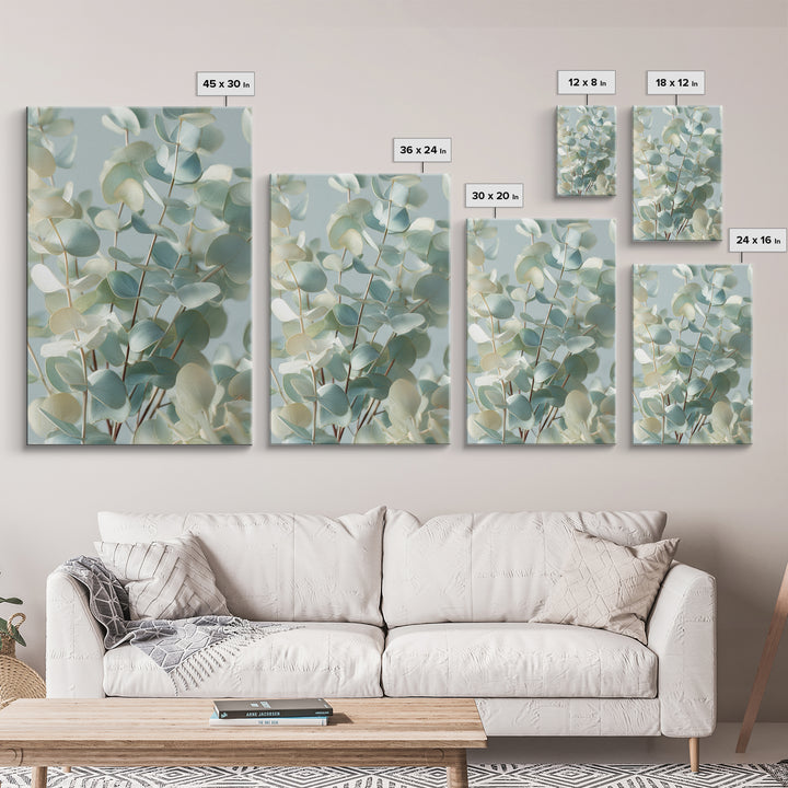 Soft Botanical Eucalyptus Print for Clean Atmosphere Canvas Print, Dental Office Art, Room Decor Aesthetic, Office Decor, Calm, DOA-2x3-11