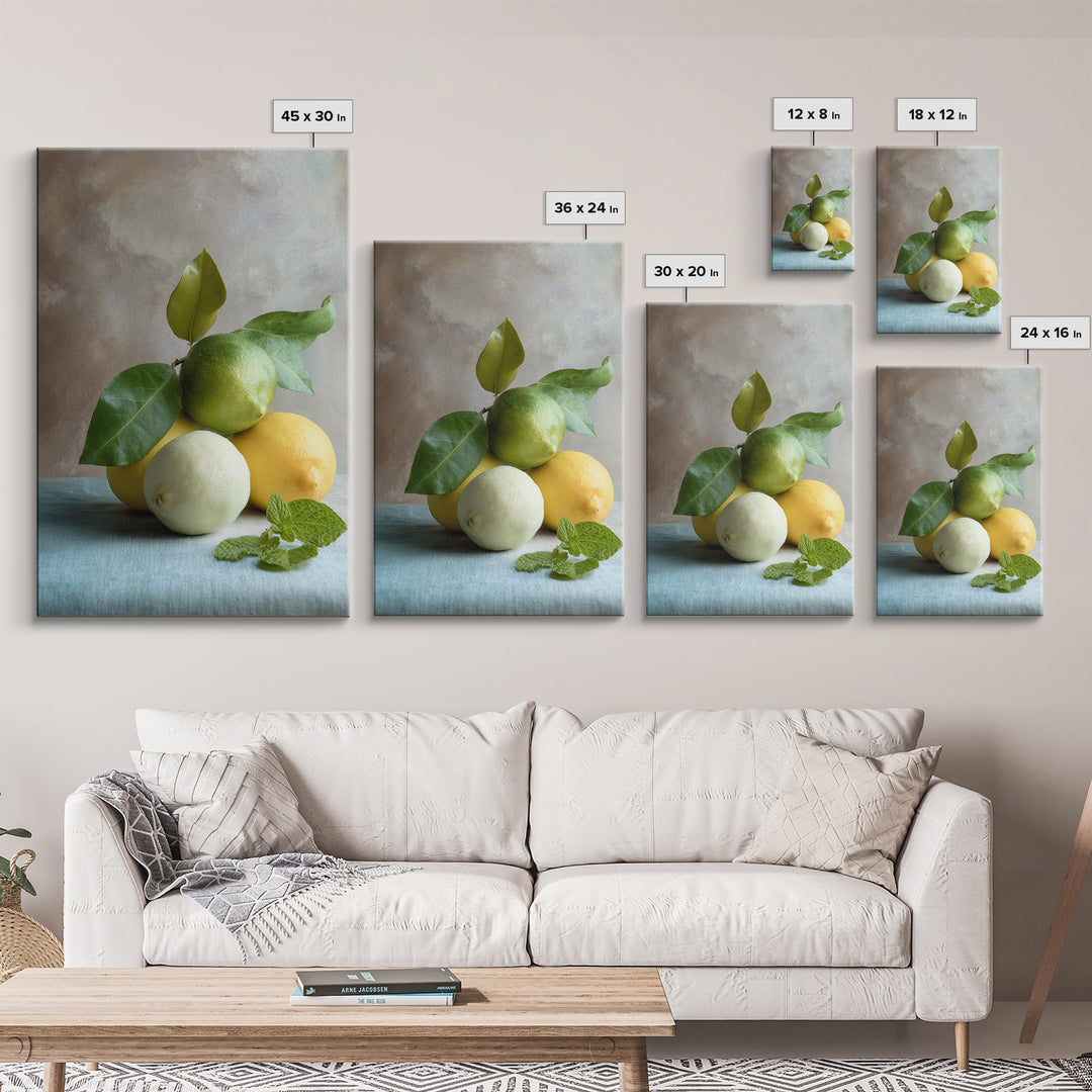 Fresh Citrus and Mint Still Life Canvas Print, Dental Office Art, Dental, Office Decor, Calm, Tooth Art, Dentistry Art, DOA-2x3-15
