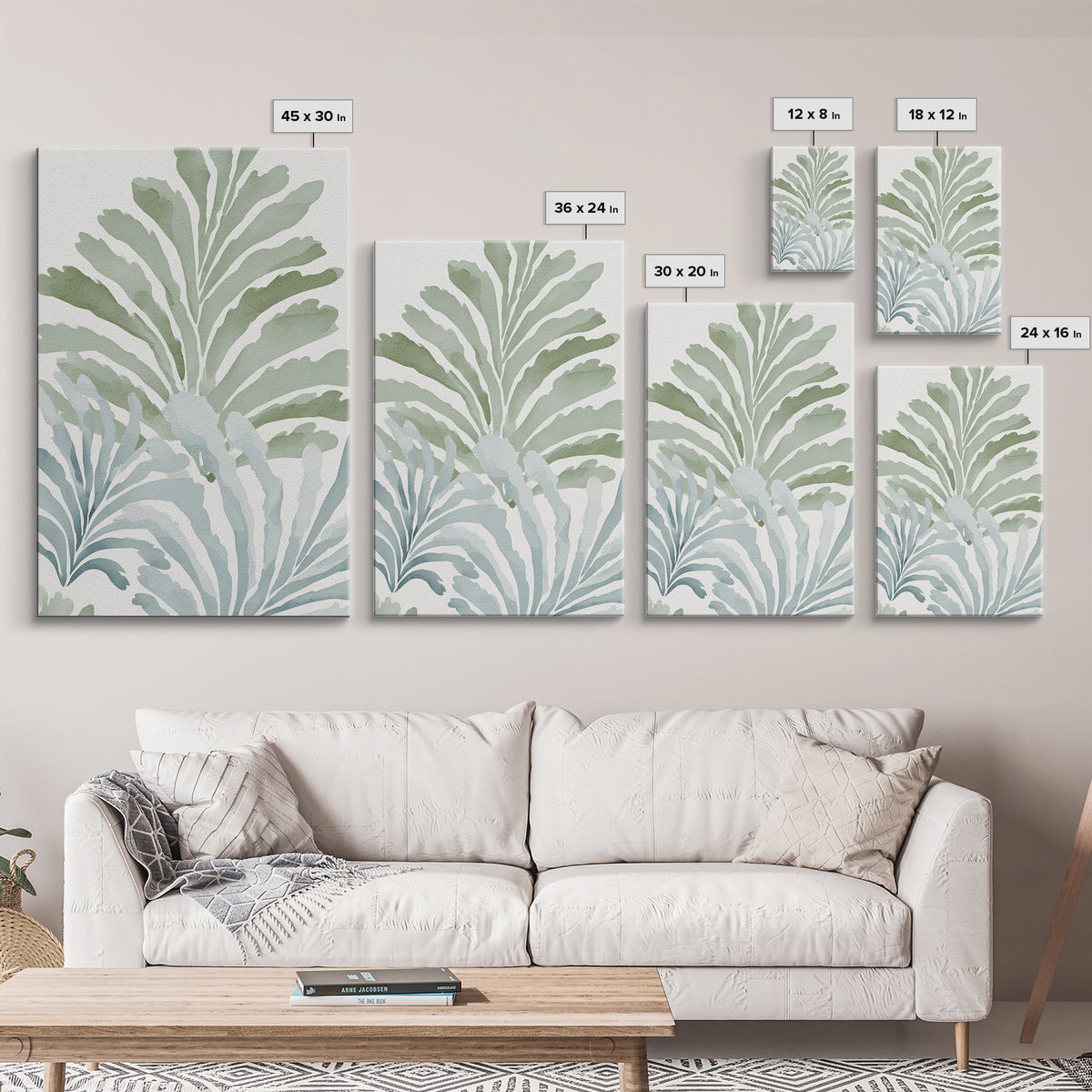 Botanical Fern Study Canvas Print, Dental Office Art, Dental Office Decor, Office Decor, Fine Art, Calm, Science Art, DOA-2x3-27