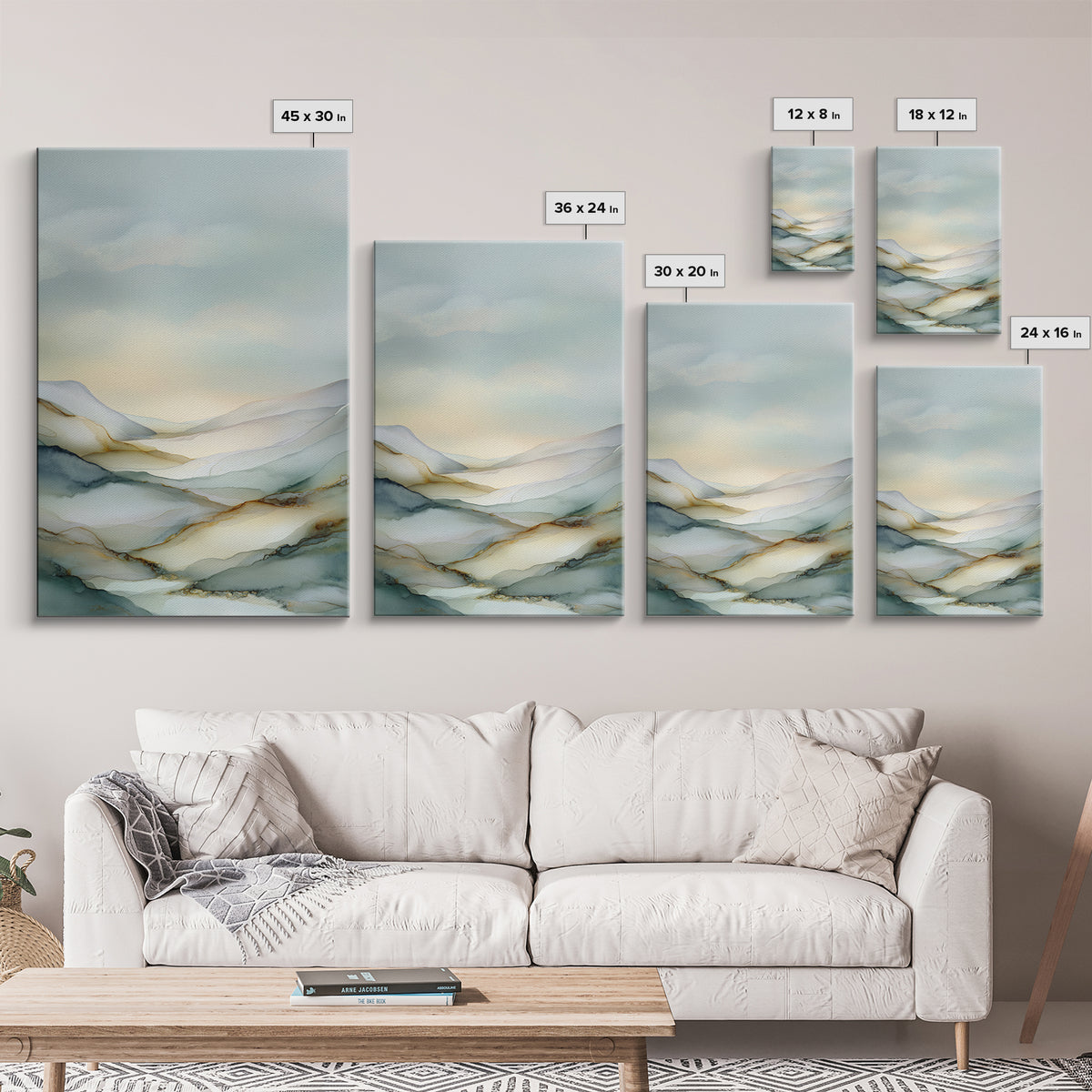 Soft Gradient Sunrise Framed Canvas Print, Dental Office Art, Textured Painting, Office Decor, Calm, Room Decor Aesthetic, DOA-2x3-28