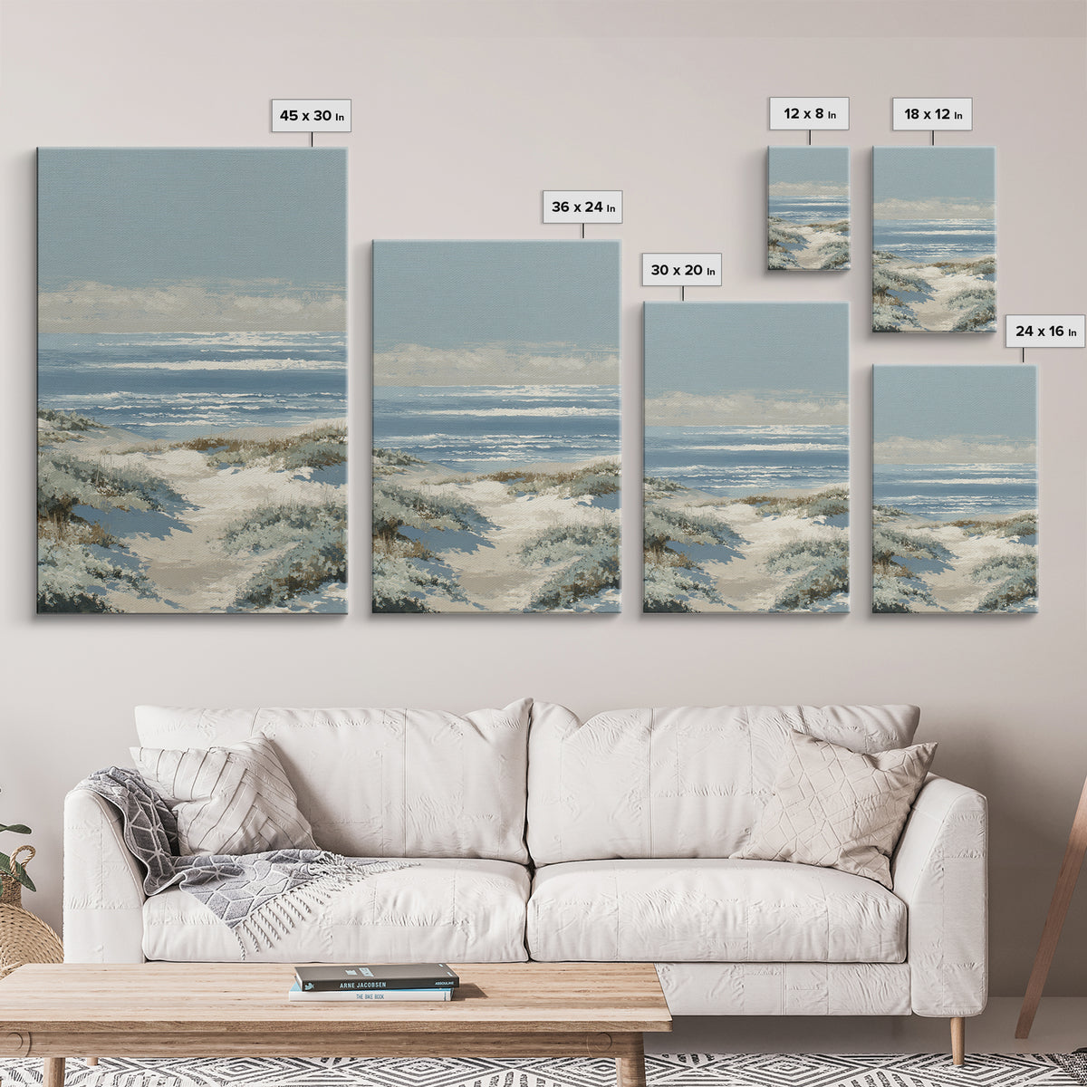 Quiet Coastal Dunes Framed Canvas Print, Dental Office Art, Dentist Art, Office Decor, Fine Art, Calm, Luxury Decor, Art Print, DOA-2x3-30