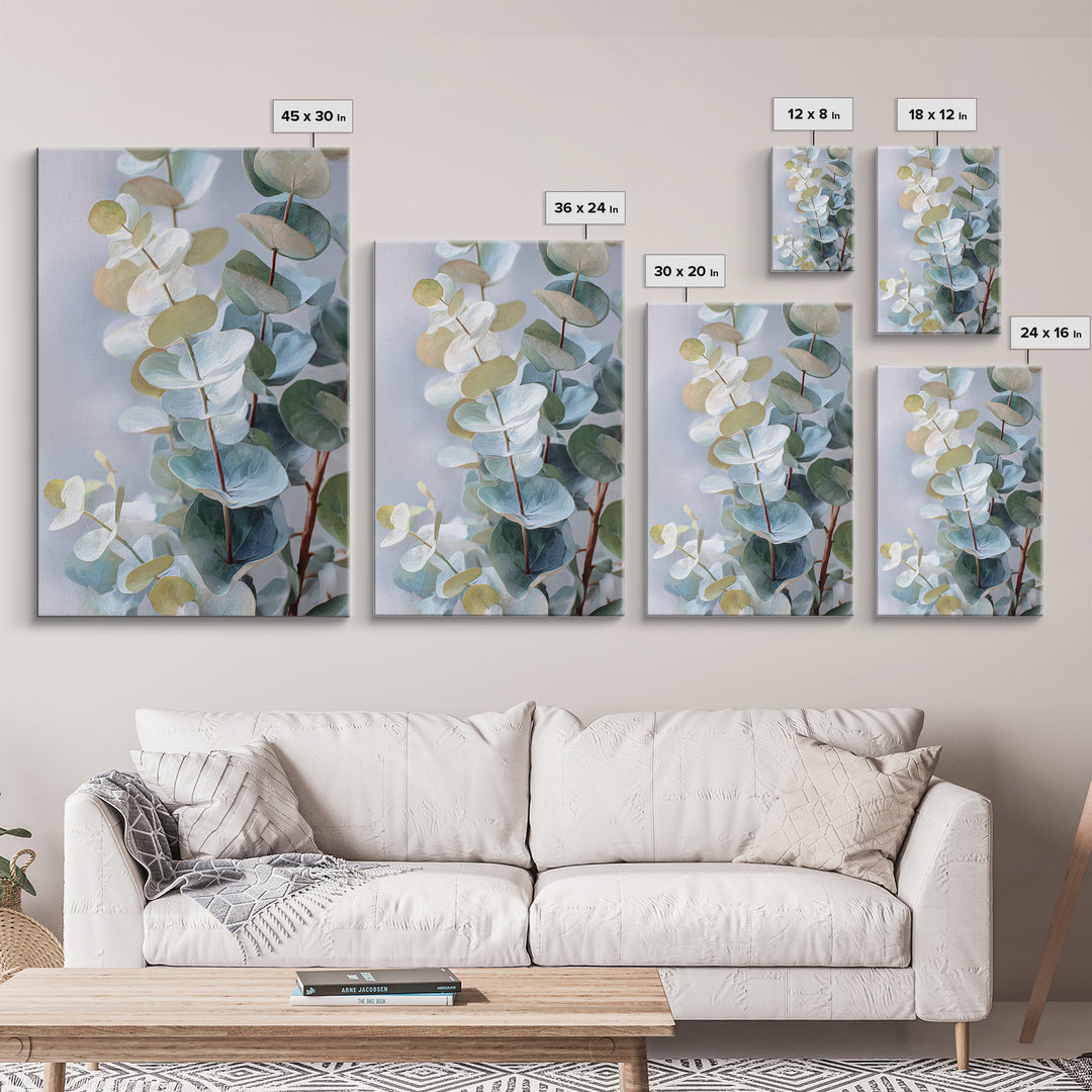 Soft Botanical Eucalyptus Print for Clean Atmosphere Canvas Print, Dental Office Art, Dental Decor, Office Decor, DOA-2x3-35