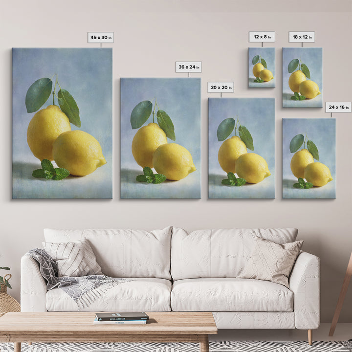 Fresh Citrus and Mint Still Life Canvas Print, Dental Office Art, Printable Digital, Office Decor, Calm, Neutral Decor, DOA-2x3-39