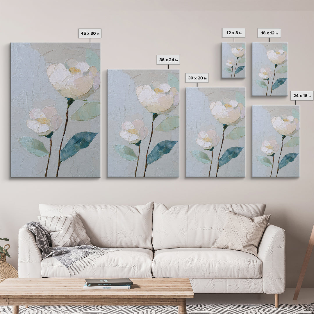 Sterile Modern Floral Painting Framed Canvas Print, Dental Office Art, Tooth Art, Office Decor, Fine Art, Calm, Modern Decor, DOA-2x3-43