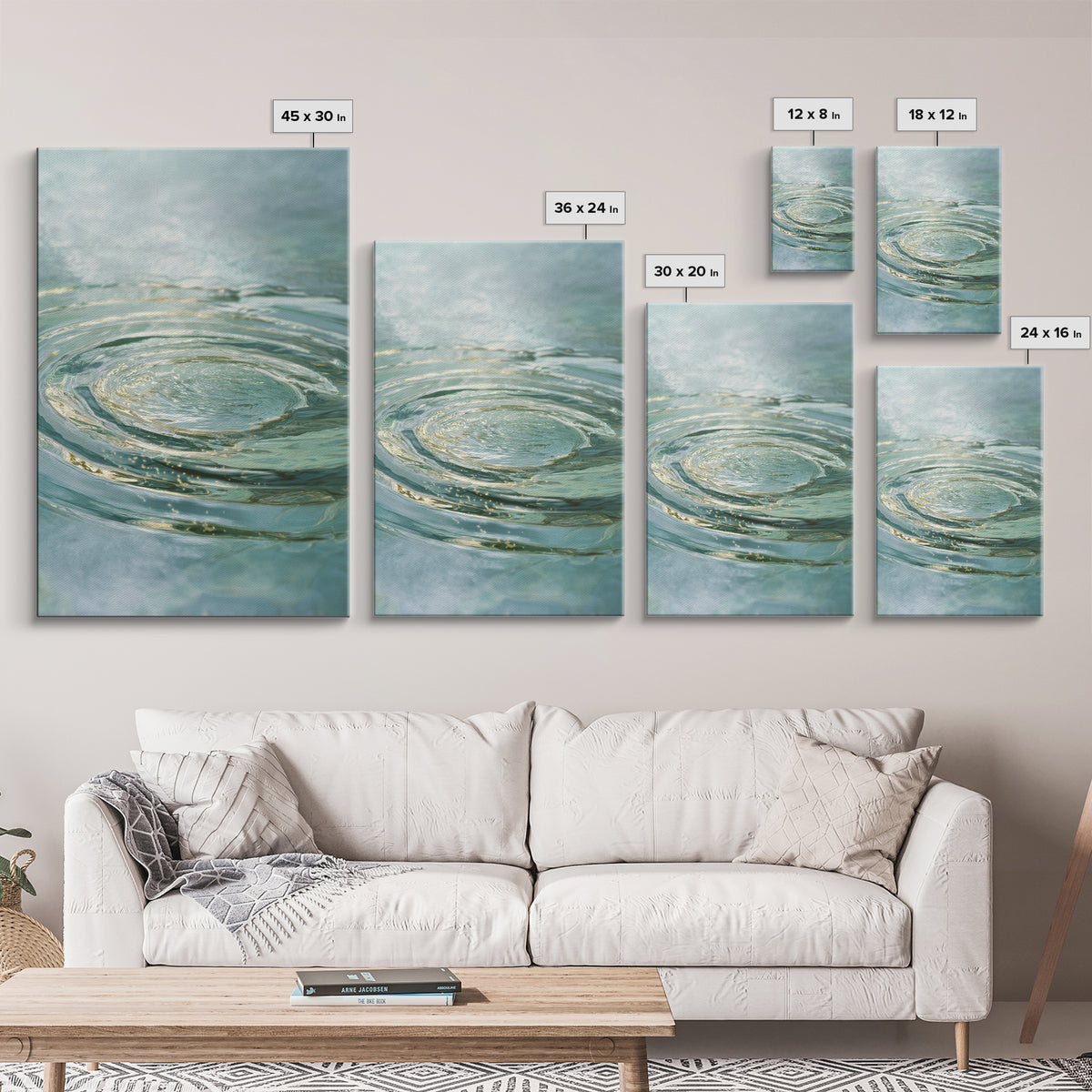 Abstract Water Ripple Pattern Canvas Print, Dental Office Art, Fine Art Print, Office Decor, Fine Art, Calm, Printable Wall Art, DOA-2x3-45