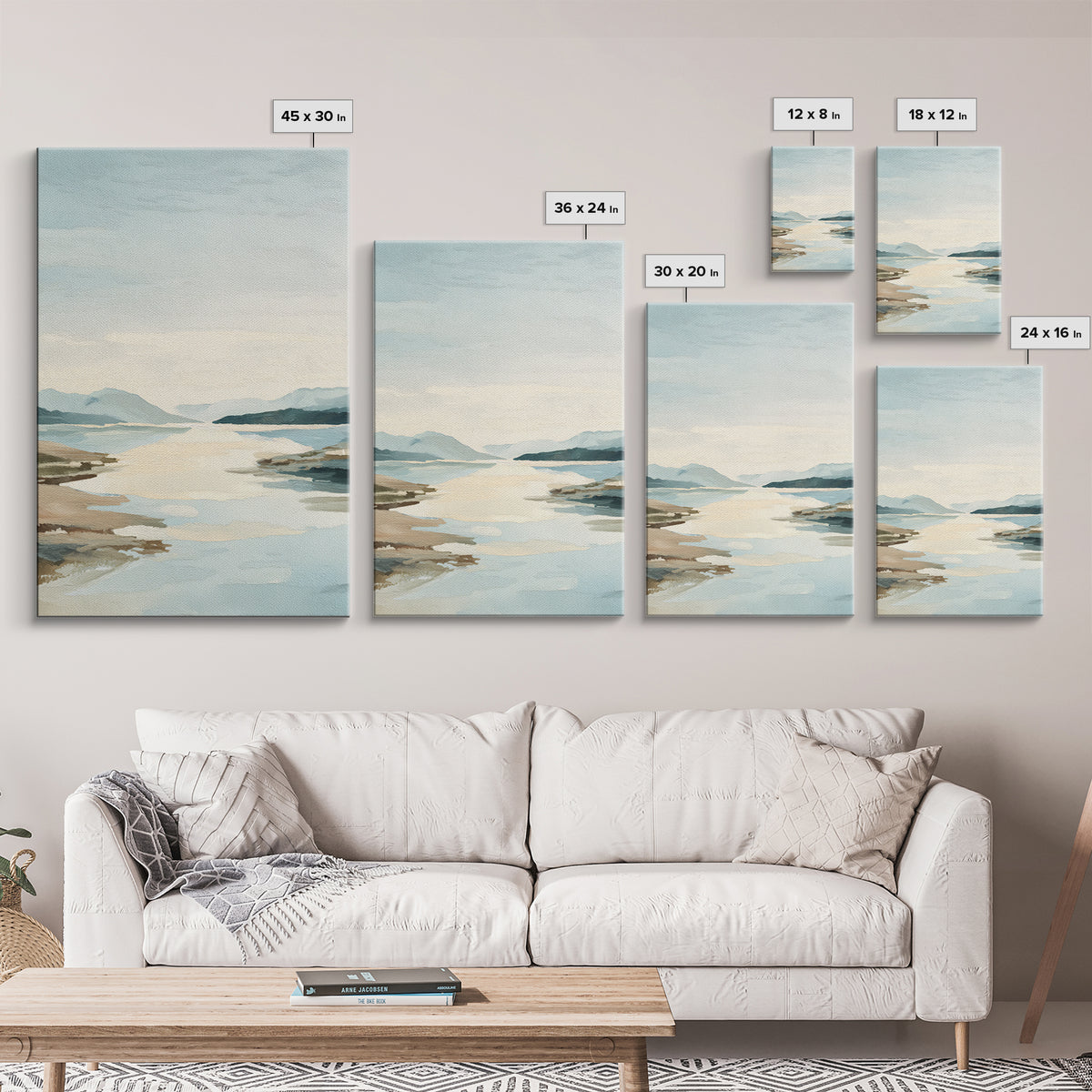 Sunlit Lake with Calming Reflections Framed Canvas Print, Dental Office Art, Dentistry Art, Office Decor, Fine Art, Calm, DOA-2x3-47
