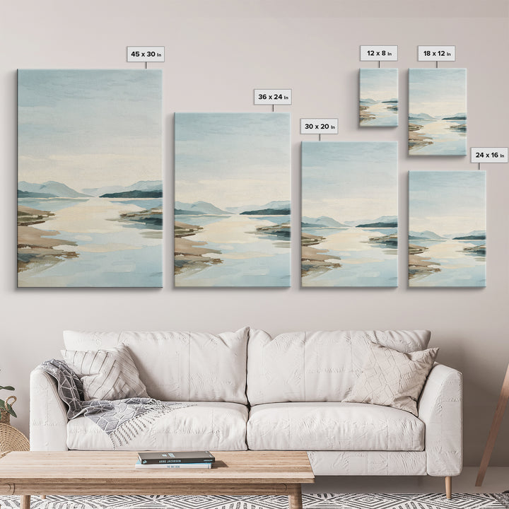 Sunlit Lake with Calming Reflections Framed Canvas Print, Dental Office Art, Dentistry Art, Office Decor, Fine Art, Calm, DOA-2x3-47