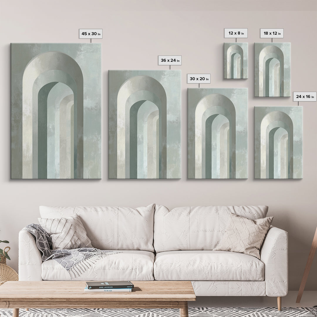 Light Scandinavian Abstract Arches Canvas Print, Dental Office Art, Statement Artwork, Office Decor, Abstract Art, Calm, DOA-2x3-49