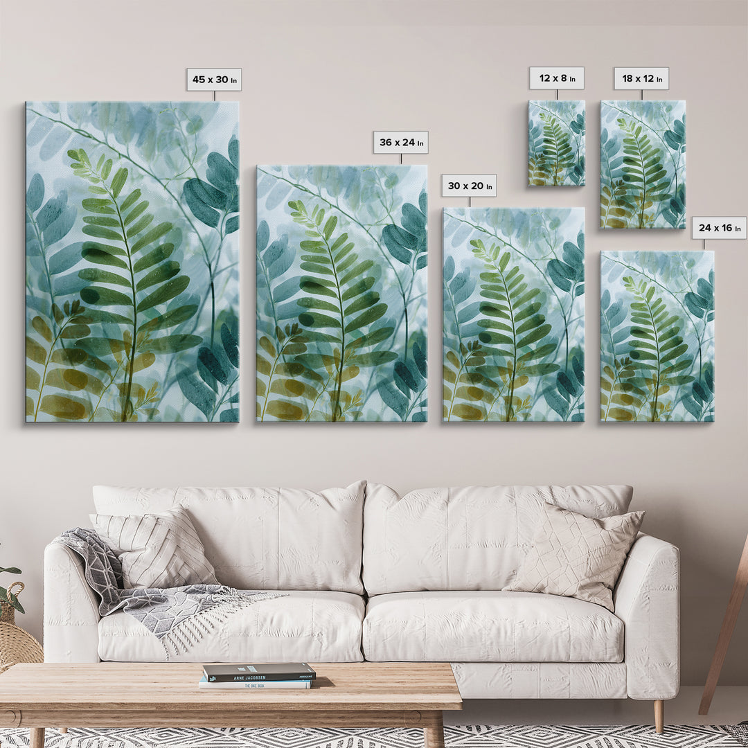 Botanical Fern Study Framed Canvas Print, Dental Office Art, Medical Decor, Office Decor, Fine Art, Calm, Home Decor, DOA-2x3-51