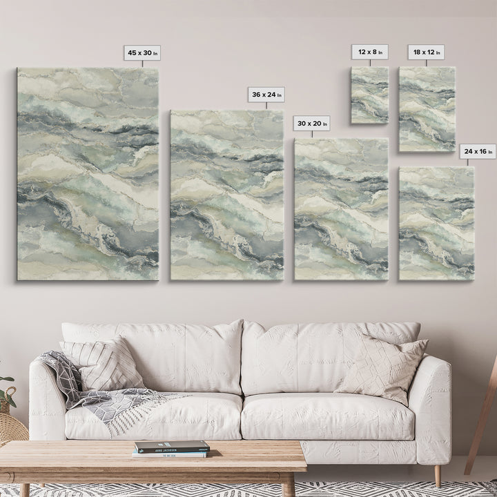 Clean Marble Texture Framed Canvas Print, Dental Office Art, Digital Artwork, Office Decor, Abstract Art, Calm, Dentist Art, DOA-2x3-56
