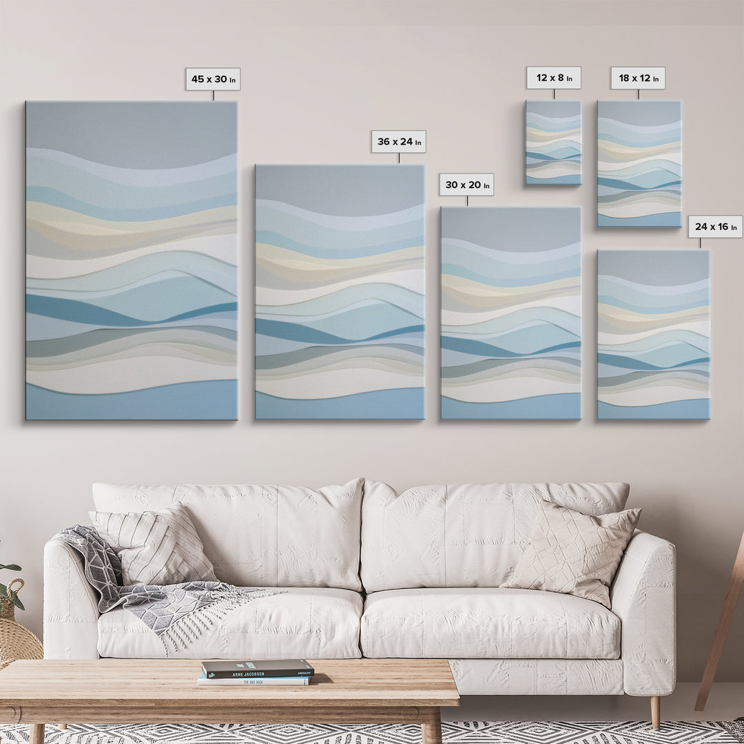 Calming Abstract Ocean Waves Canvas Print, Dental Office Art, Minimalist Decor, Office Decor, Calm, Motivational Poster, DOA-2x3-57