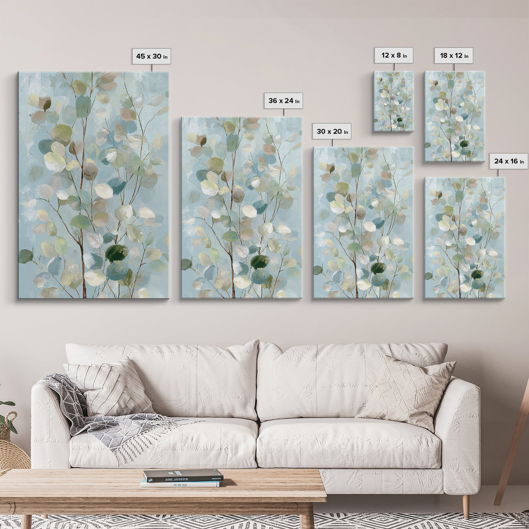 Soft Botanical Eucalyptus Print for Clean Atmosphere Canvas Print, Dental Office Art, Dental Gift, Office Decor, Calm, DOA-2x3-59