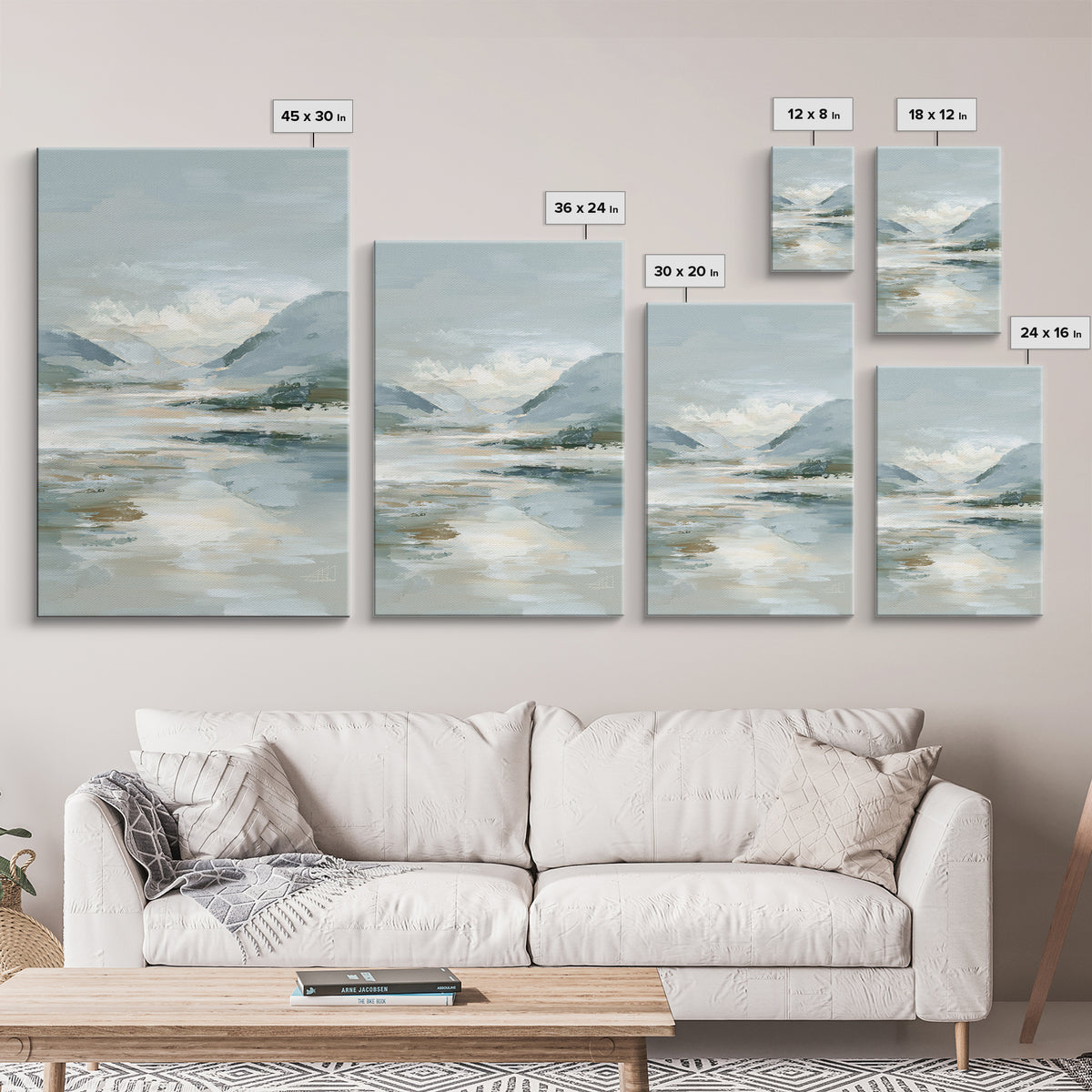 Gentle Mountain Landscape Framed Canvas Print, Dental Office Art, Dentist Art, Office Decor, Fine Art, Calm, Luxury Decor, DOA-2x3-60