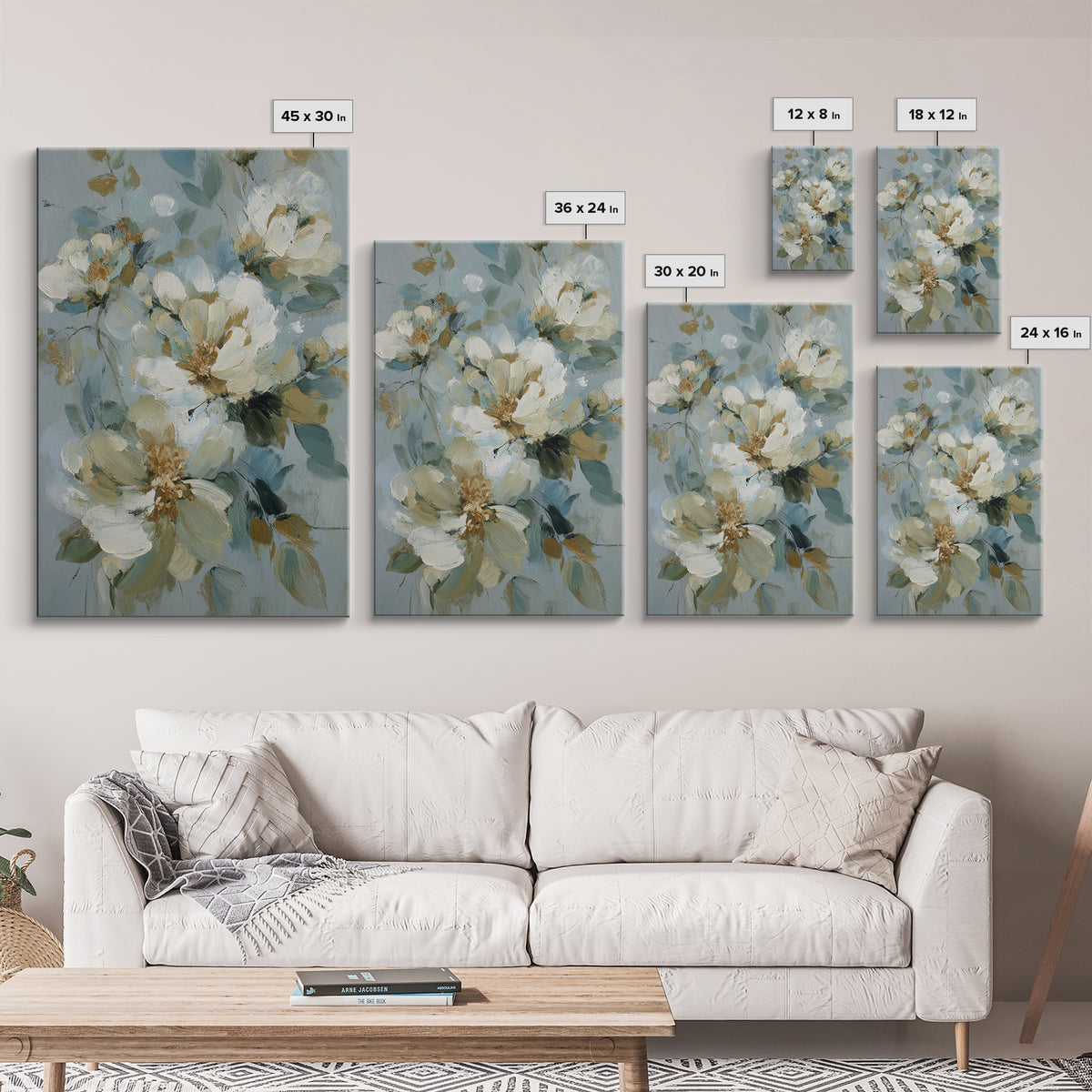 Sterile Modern Floral Painting Canvas Print, Dental Office Art, Office Decor, Fine Art, Calm, Art Print, Room Decor, DOA-2x3-67