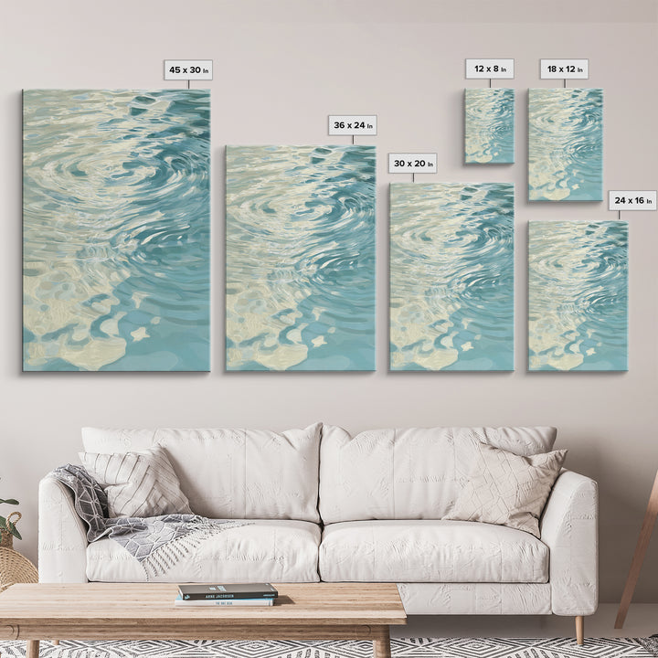 Abstract Water Ripple Pattern Framed Canvas Print, Dental Office Art, Room Decor, Office Decor, Abstract Art, Calm, DOA-2x3-69