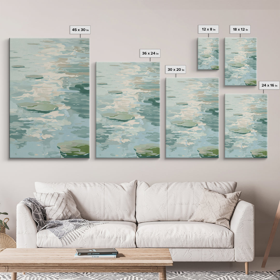 Sunlit Lake with Calming Reflections Canvas Print, Dental Office Art, Dental Office, Office Decor, Oil Painting, Calm, DOA-2x3-71