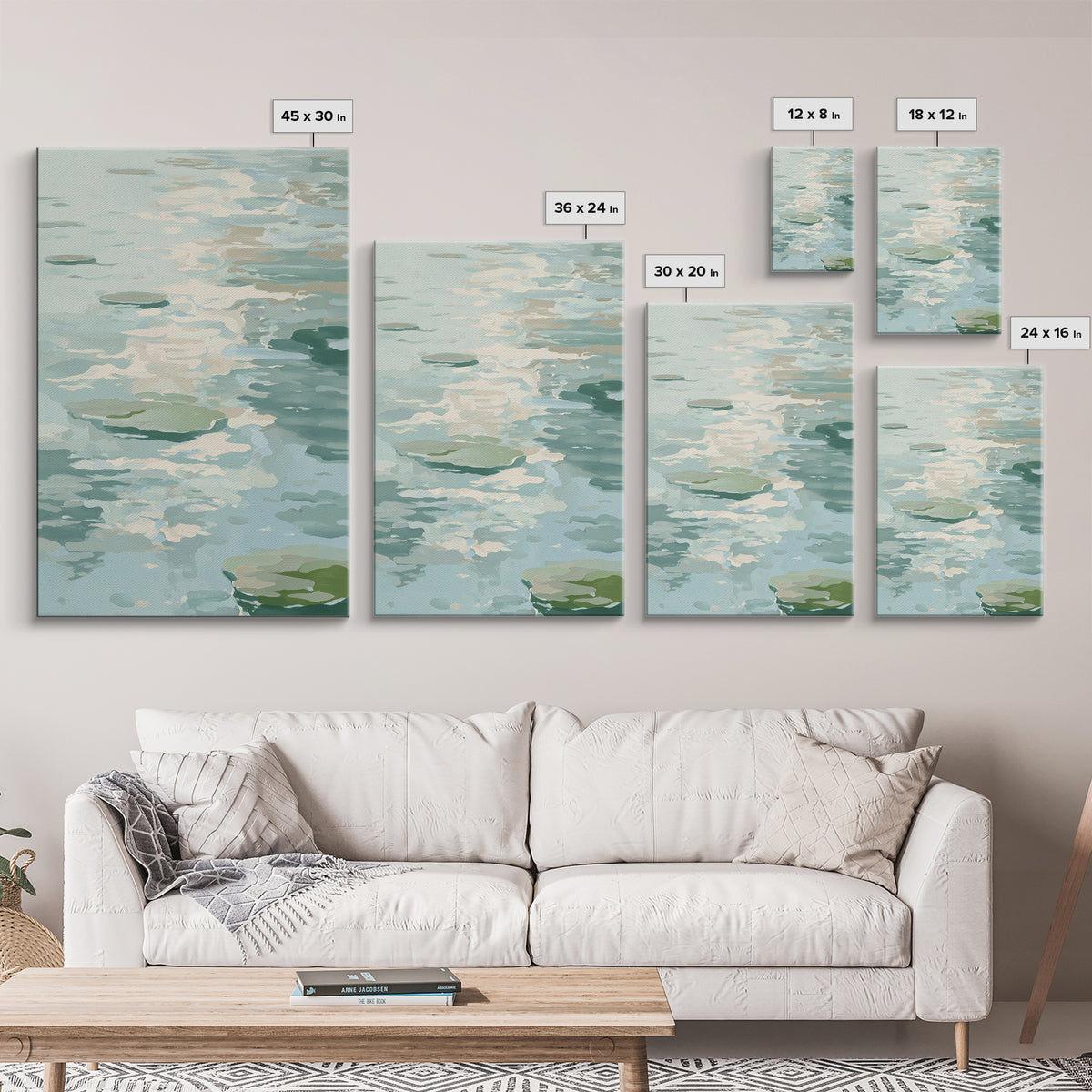 Sunlit Lake with Calming Reflections Canvas Print, Dental Office Art, Dental Office, Office Decor, Oil Painting, Calm, DOA-2x3-71