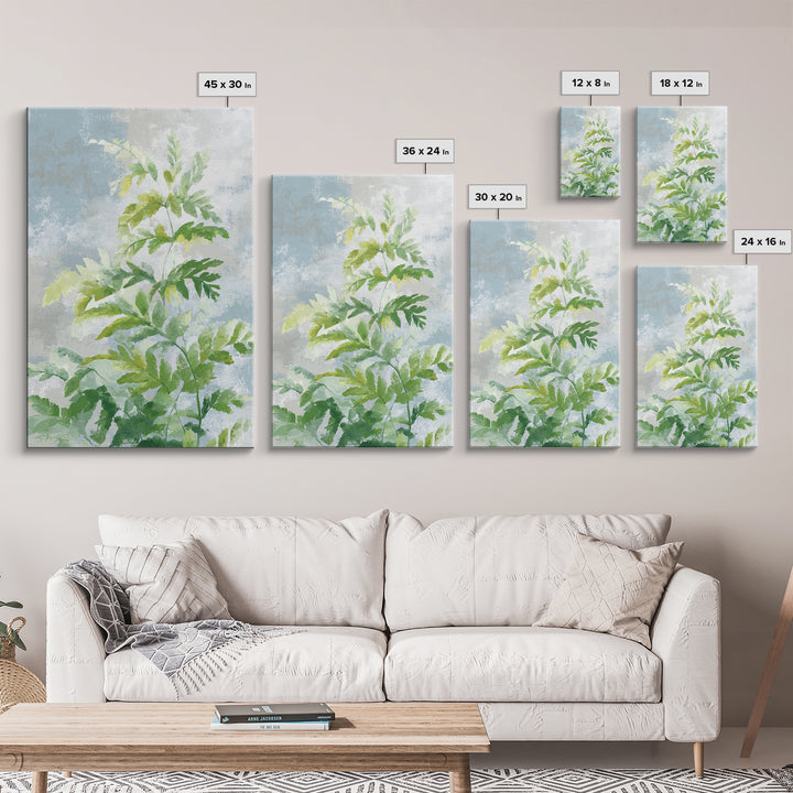 Botanical Fern Study Framed Canvas Print, Dental Office Art, Medical Office Art, Office Decor, Watercolor Art, Calm, DOA-2x3-75