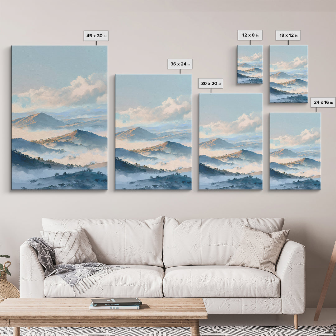 Soft Gradient Sunrise Framed Canvas Print, Dental Office Art, Textured Painting, Office Decor, Calm, Room Decor Aesthetic, DOA-2x3-76