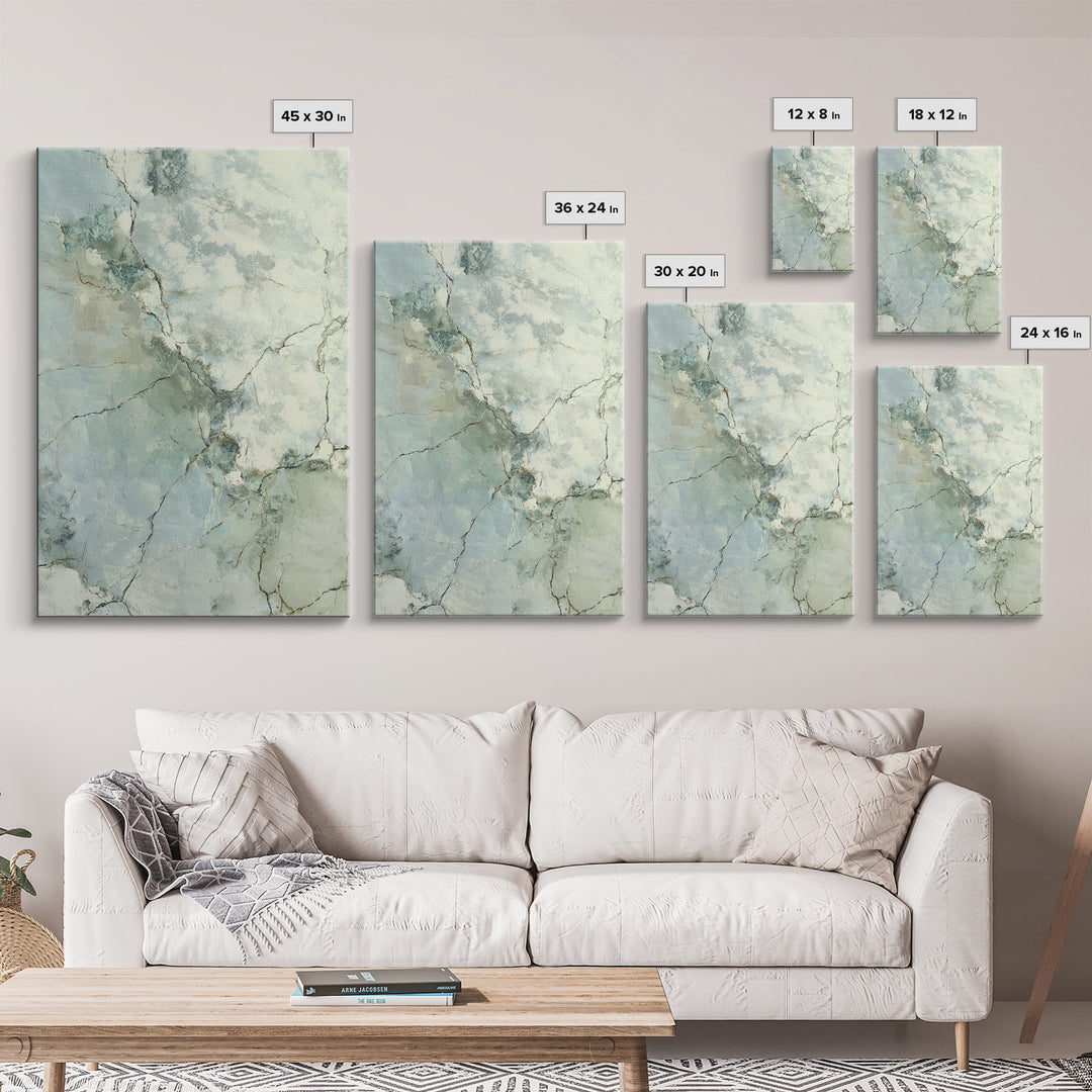 Clean Marble Texture Framed Canvas Print, Dental Office Art, Dental Gift, Office Decor, Watercolor Art, Calm, DOA-2x3-80