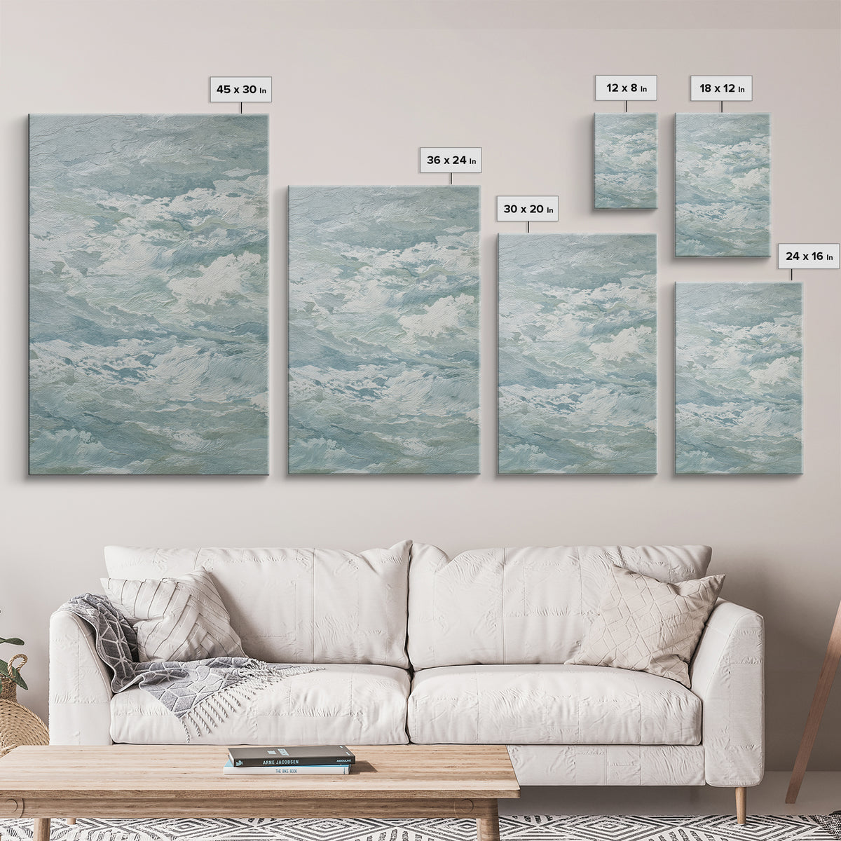 Calming Abstract Ocean Waves Canvas Print, Dental Office Art, Minimalist Decor, Office Decor, Calm, Motivational Poster, DOA-2x3-81