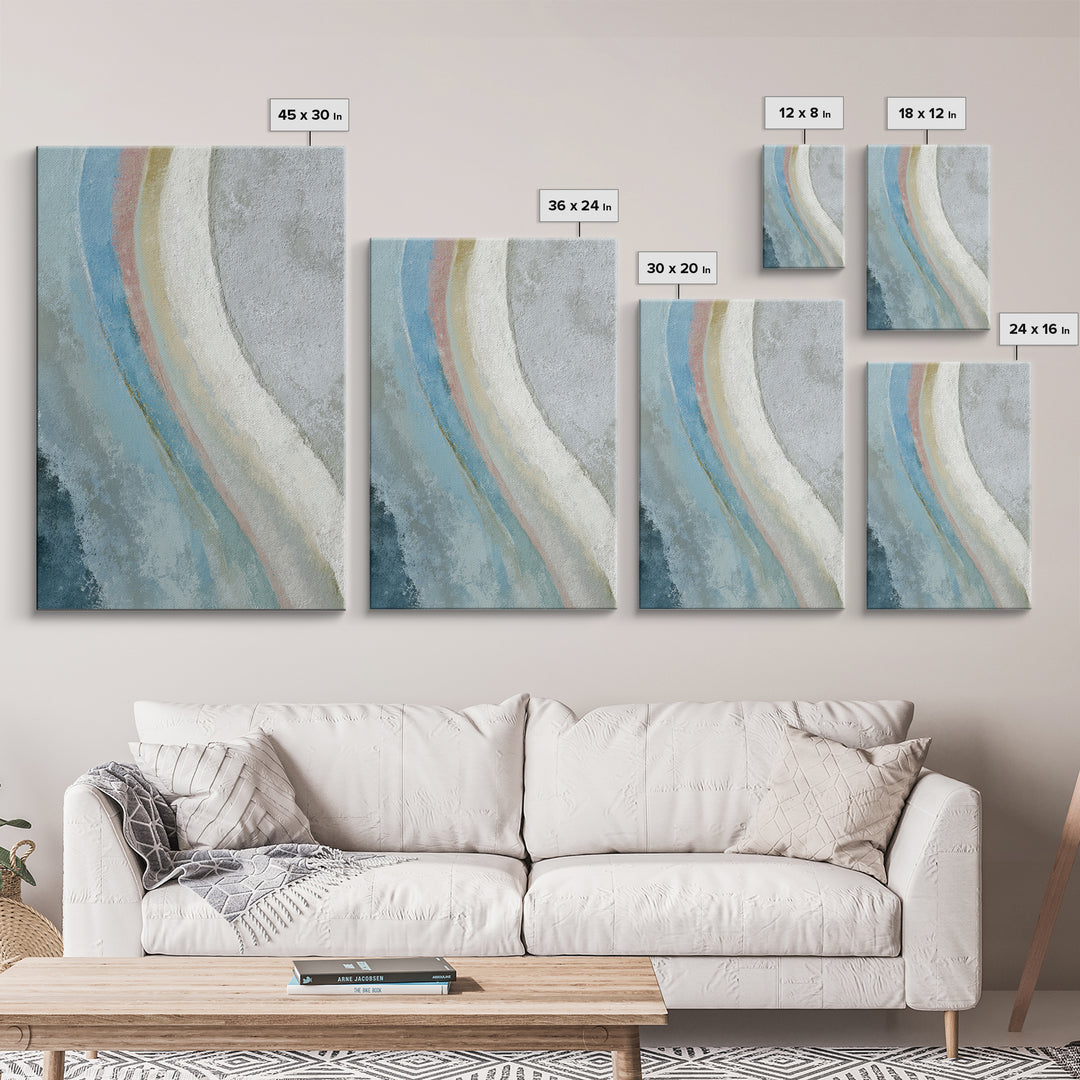 Minimal Smile Curve Abstract Framed Canvas Print, Dental Office Art, Contemporary Art, Office Decor, Calm, Dental Wall Art, DOA-2x3-85